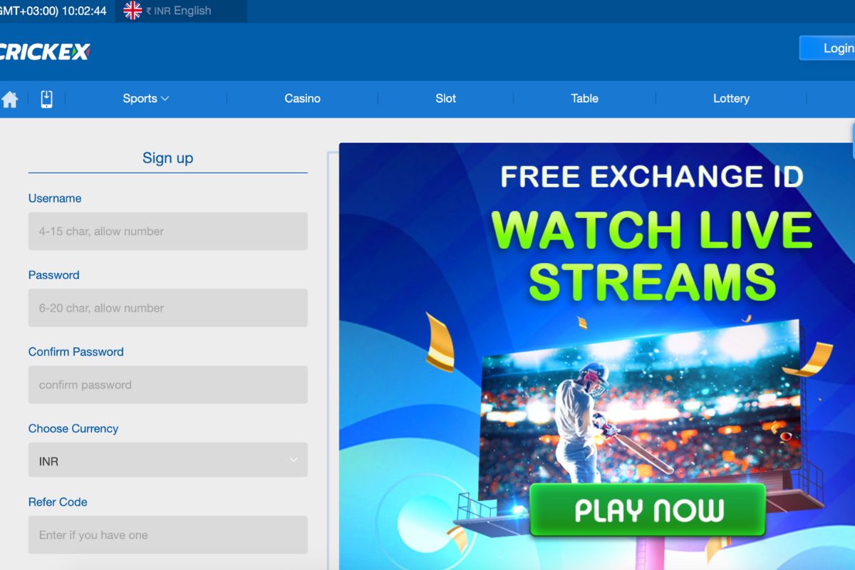 How to sign up at Crickex betting website in India