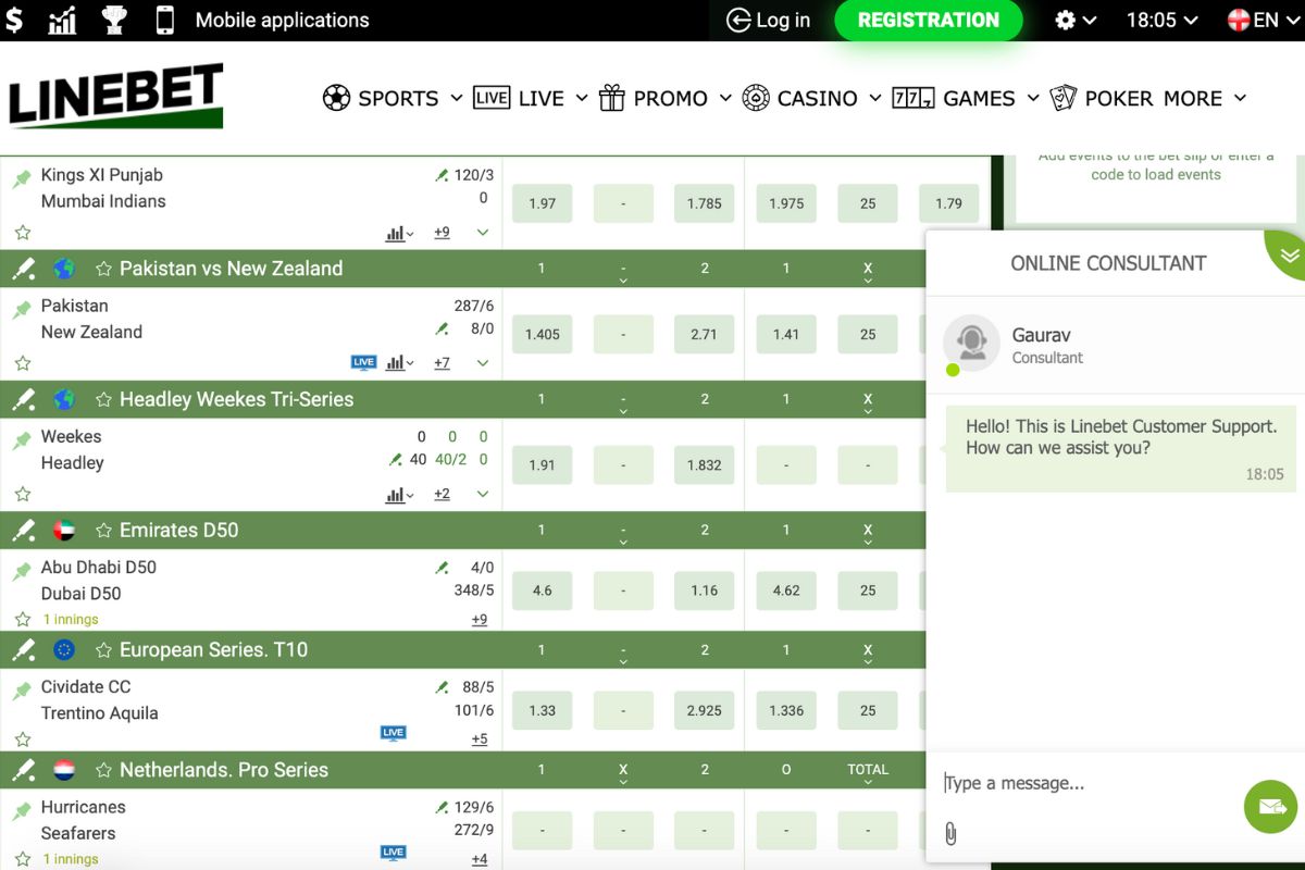Linebet official cricket betting site customer support review in India
